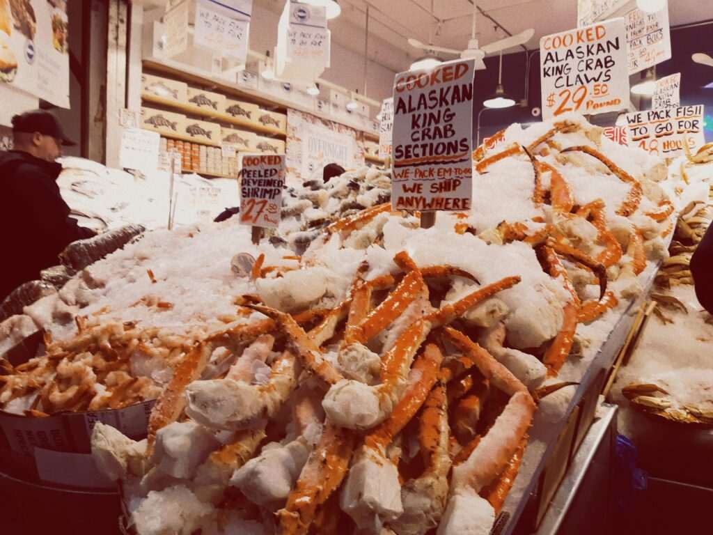 Alaskan king crab, representing Anchorage seafood dining