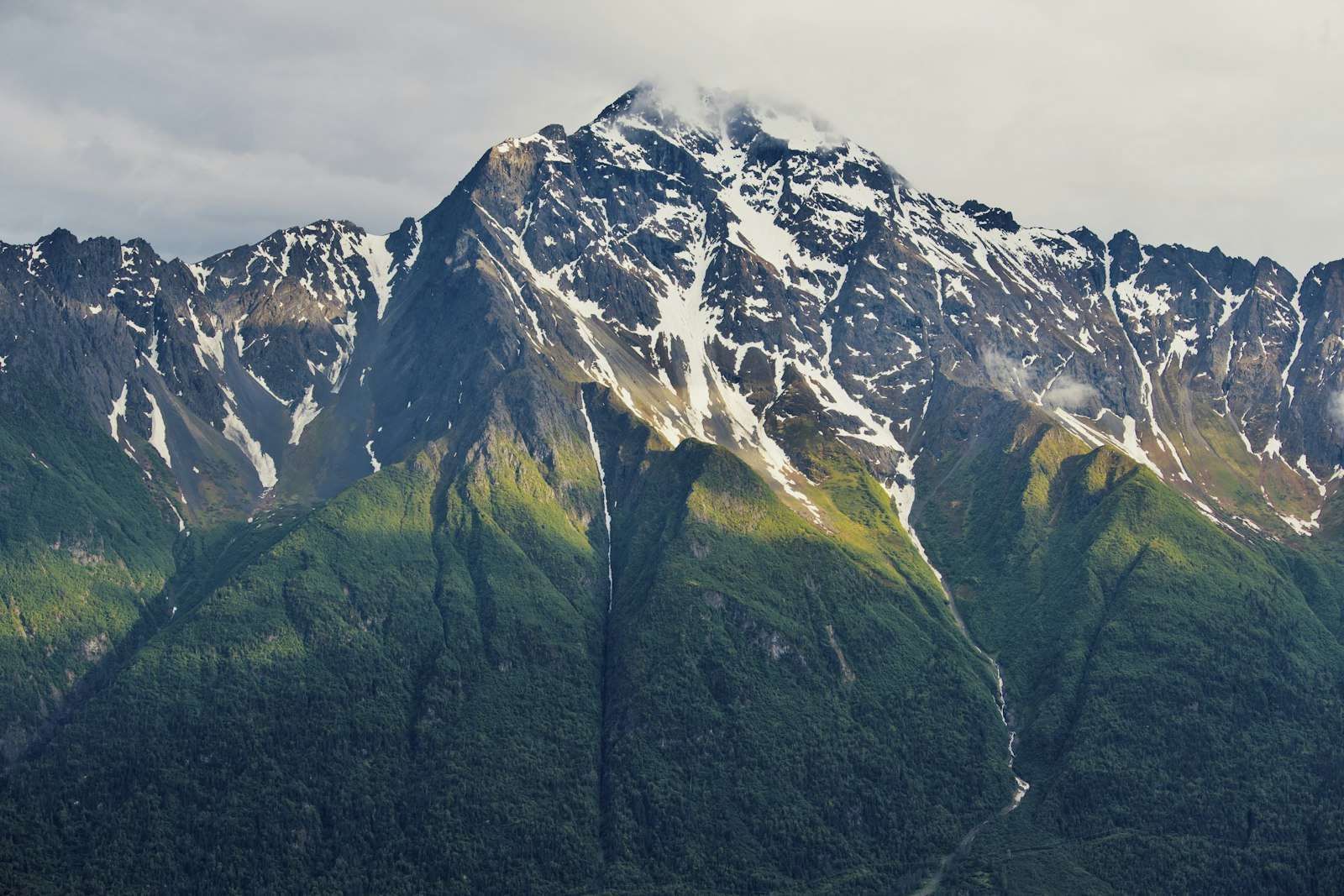 Anchorage summer water and mountain view at golden hour