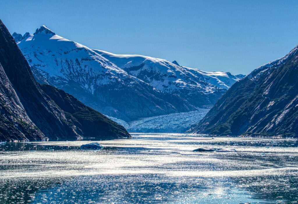 Turnagain Arm and mountain scenery near Girdwood, Alaska